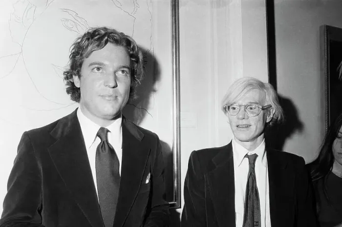 Framed Print : Artists James Wyeth & Warhol Waist Up