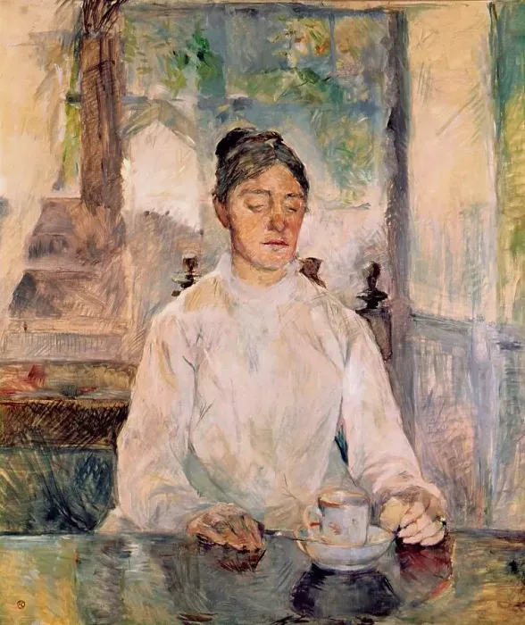 Framed Print : The Artist's Mother, Countess Adèle de Toulouse-Lautrec at Breakfast, by Henri de Toulouse-Lautrec, 1881 - 1883, 19th Century, oil on canvas, 94 x 81 cm Framed Print : The Artist's Mother, Countess Adèle de Toulouse-Lautrec at Breakfast, by Henri de Toulouse-Lautrec, 1881 - 1883, 19th Century, oil on canvas, 94 x 81 cm