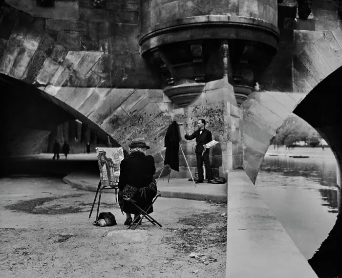 Framed Print : Artists Painting Near Pont Neuf