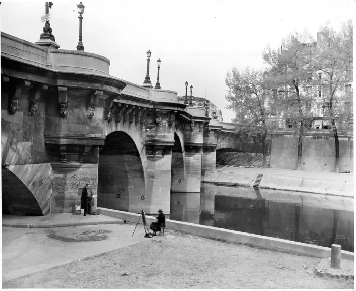Framed Print : Artists On A Riverbank In Paris, France