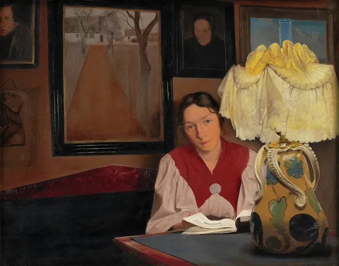 Framed Print : The Artists Wife By Lamplight Framed Print : The Artists Wife By Lamplight