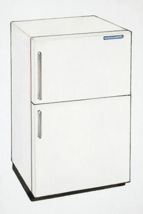 Framed Print : Artwork of a two door refrigerator Framed Print : Artwork of a two door refrigerator