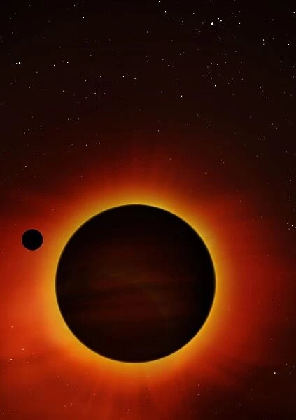 Artwork of exoplanet eclipsing its star