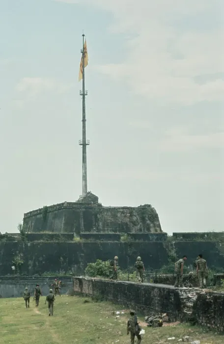 Framed Print : ARVN Flag Above The Citadel In Hue, Vietnam War Framed Print : ARVN Flag Above The Citadel In Hue, Vietnam War