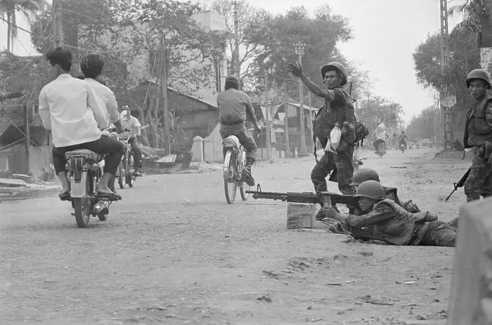 Framed Print : ARVN Troops Encircle Vietcong Hideout