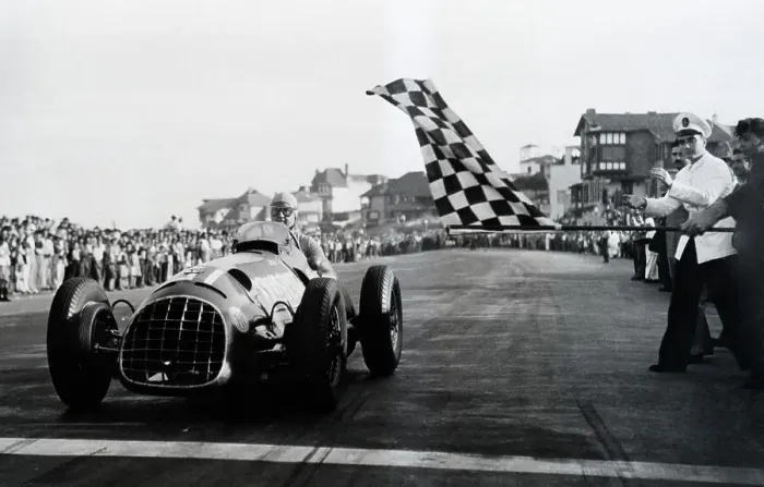 Framed Print : Ascari Getting Checkered Flag