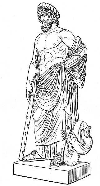 Asclepius statue engraving 1895