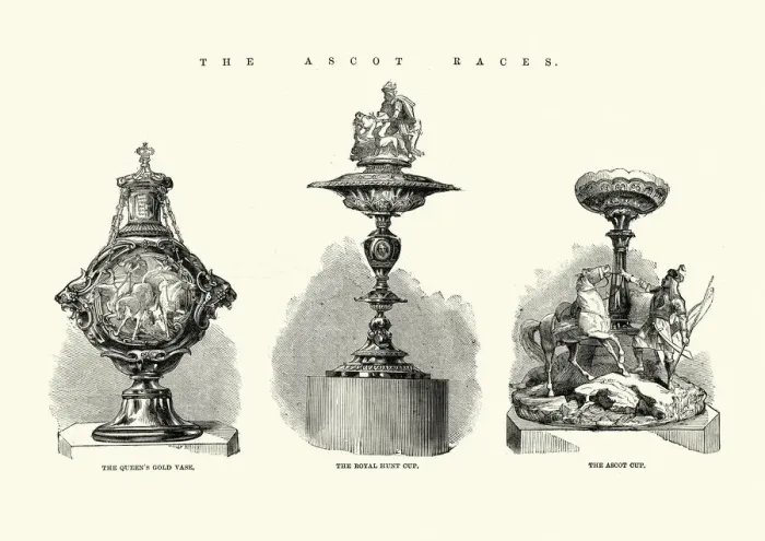 Framed Print : Ascot horse racing trophies, Queens gold vase, Royal Hunt Cup, Ascot Cup Framed Print : Ascot horse racing trophies, Queens gold vase, Royal Hunt Cup, Ascot Cup