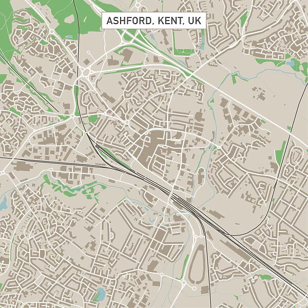 Ashford Kent UK City Street Map