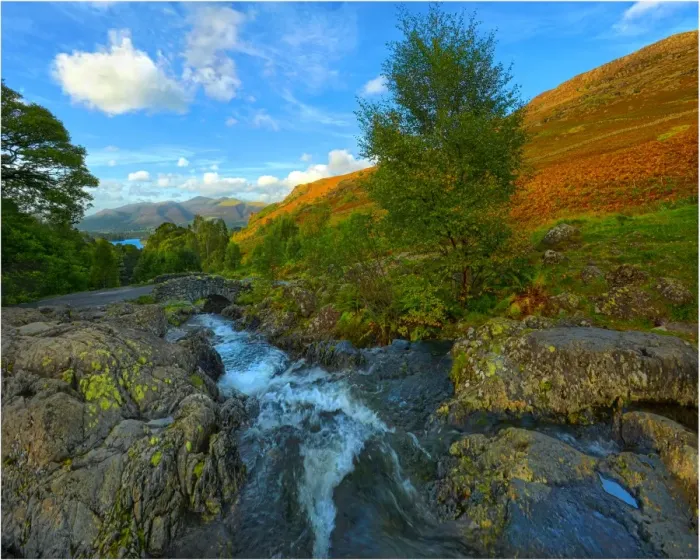 Framed Print : Ashness Bridge Derwent Water Lake district England