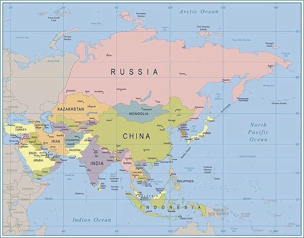 Asia Map - illustration