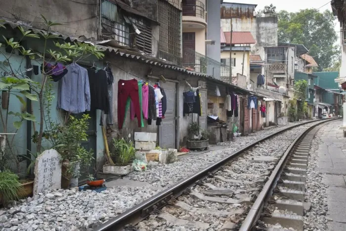 Framed Print : asian, building, city centre, dangerous, multicolored, railway section, railway track Framed Print : asian, building, city centre, dangerous, multicolored, railway section, railway track