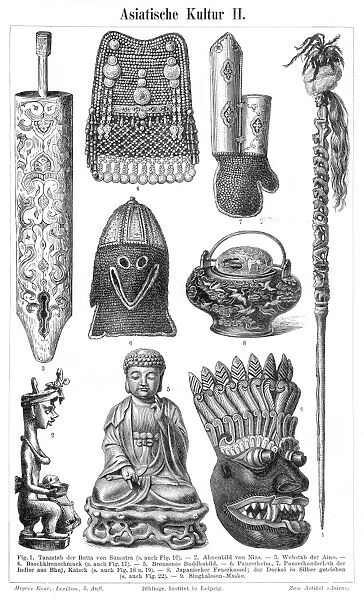 Asian culture objects engraving 1895