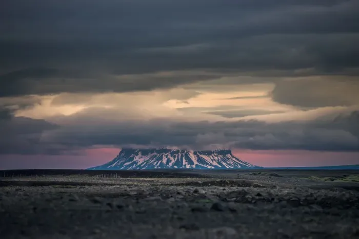 Framed Print : Askja Volcano from distance