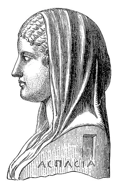 Aspasia. Antique illustration of Aspasia