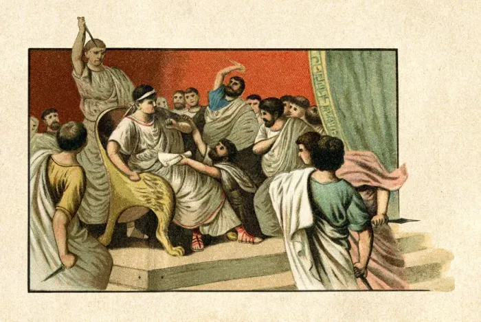 Framed Print : Assassination of emperor Julius Caesar in Roman Senate 44 BC Framed Print : Assassination of emperor Julius Caesar in Roman Senate 44 BC