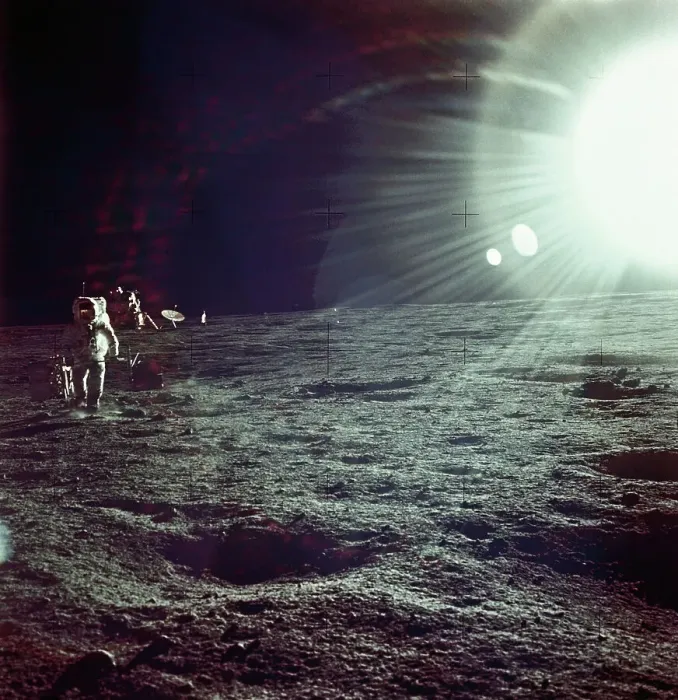 Framed Print : Astronaut Carrying the ALSEP from the Lunar Module