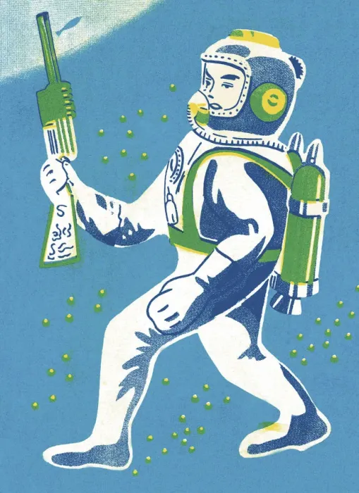 Framed Print : Astronaut With Gun Framed Print : Astronaut With Gun