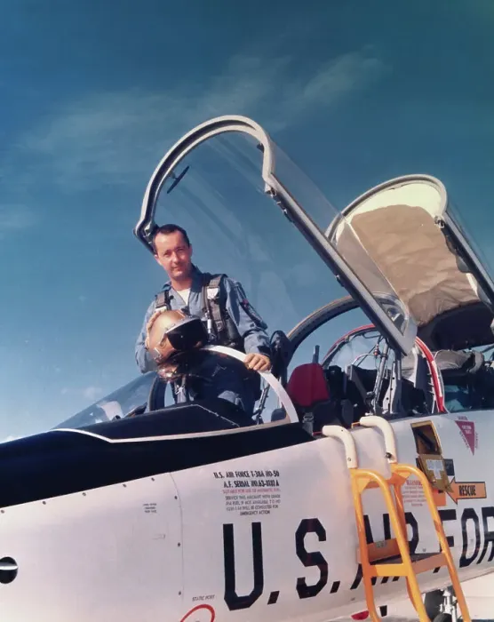 Framed Print : Astronaut James A. McDivitt in Military Jet Framed Print : Astronaut James A. McDivitt in Military Jet