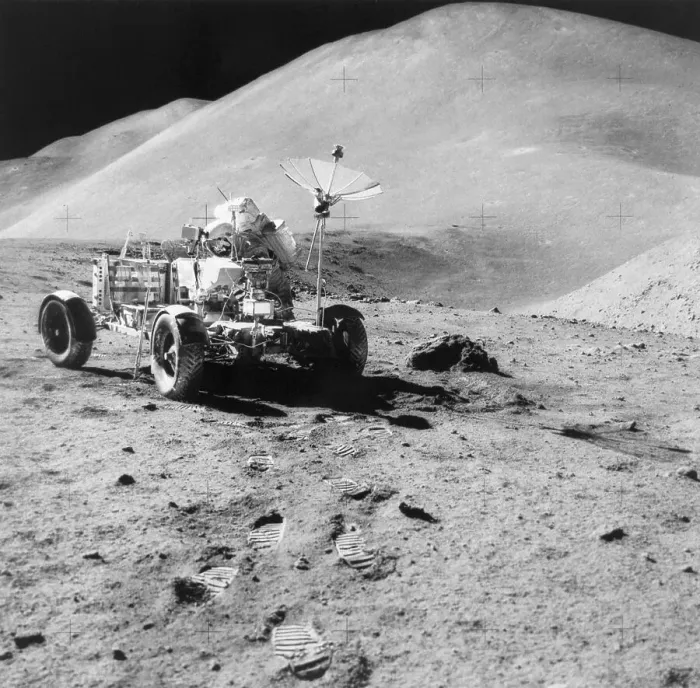 Framed Print : Astronaut James Irwin on Moon with Lunar Rover Framed Print : Astronaut James Irwin on Moon with Lunar Rover
