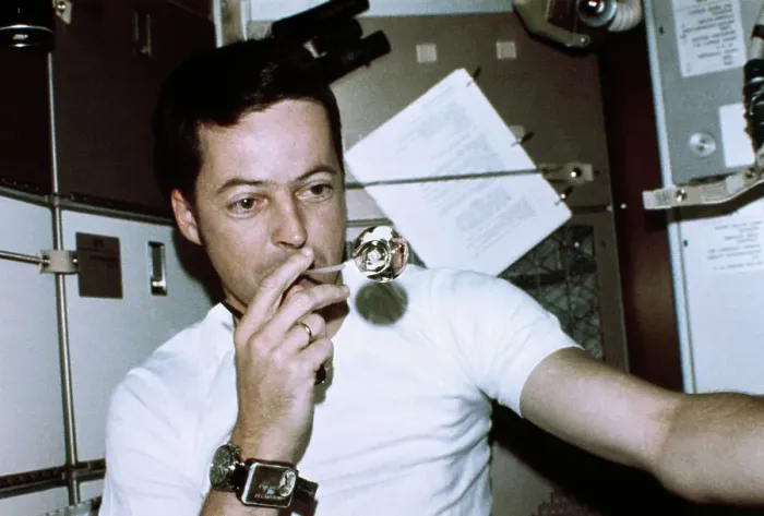 Framed Print : Astronaut Joseph P. Kerwin Blowing Bubbles Framed Print : Astronaut Joseph P. Kerwin Blowing Bubbles