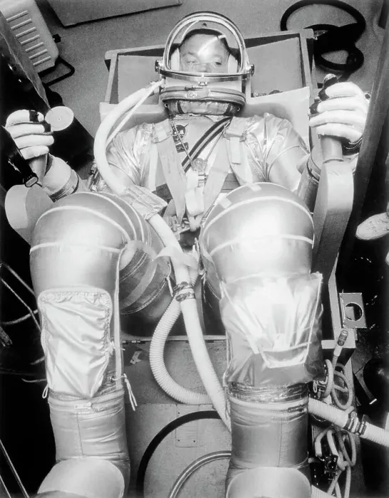 Framed Print : Astronaut L Gordon Cooper Sitting in Space Suit Framed Print : Astronaut L Gordon Cooper Sitting in Space Suit