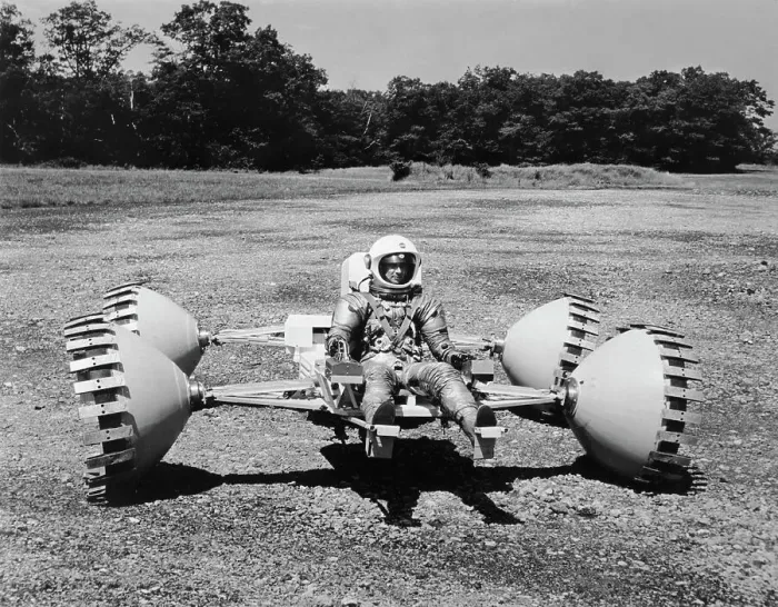 Framed Print : Astronaut Rides on Proposed Lunar Vehicle Framed Print : Astronaut Rides on Proposed Lunar Vehicle