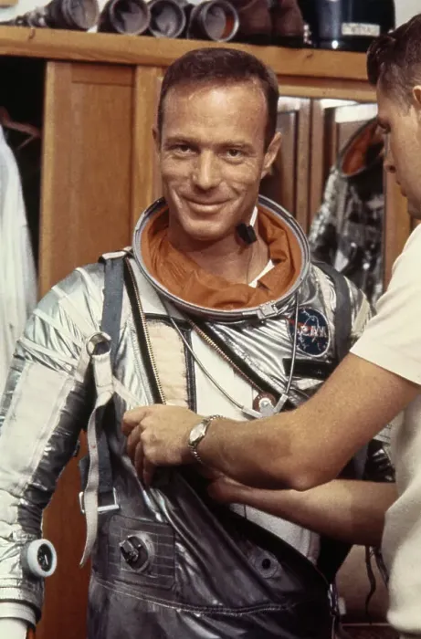 Framed Print : Astronaut Scott Carpenter Dressing for Mercury Mission