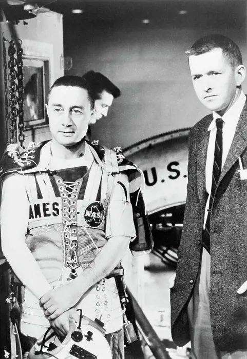 Framed Print : Astronaut Virgil Gus Grissom with Dr. William Augerson Framed Print : Astronaut Virgil Gus Grissom with Dr. William Augerson