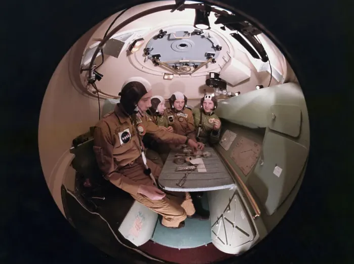 Framed Print : Astronauts and Cosmonauts Having Meal Together Framed Print : Astronauts and Cosmonauts Having Meal Together