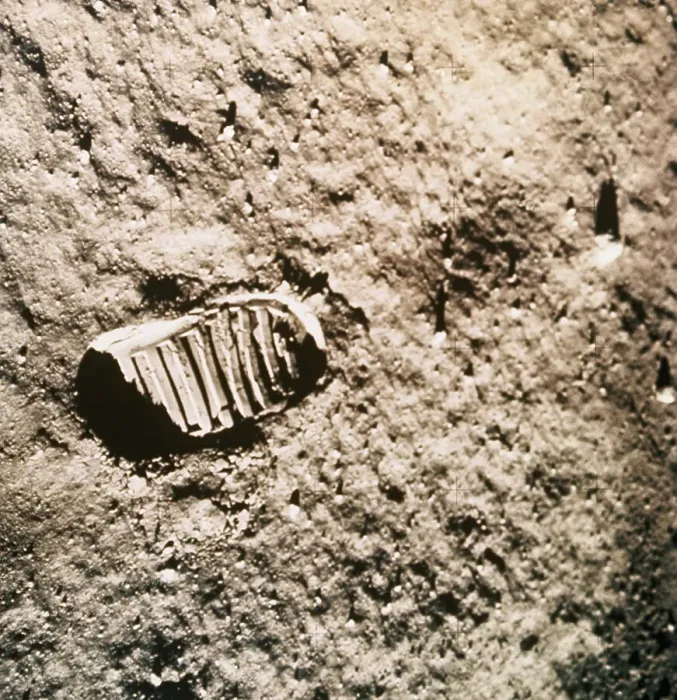 Framed Print : Astronaut's Footprint on the Moon
