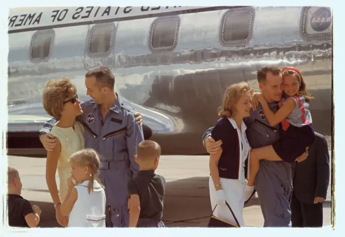 Framed Print : Astronauts McDivitt and White Reuniting with Families Framed Print : Astronauts McDivitt and White Reuniting with Families