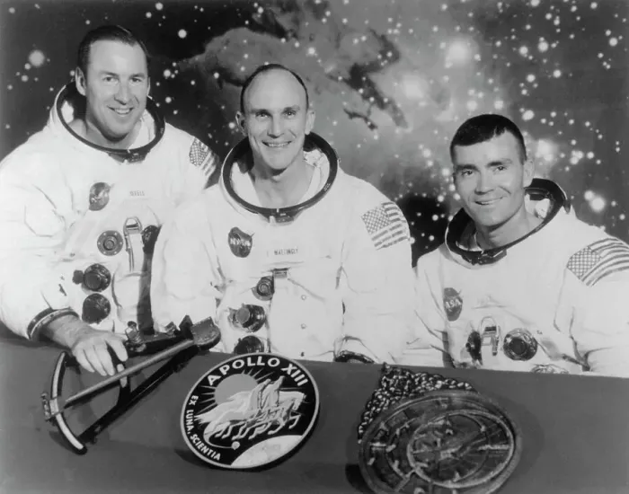 Framed Print : Astronauts Posing with Apollo Insignia Framed Print : Astronauts Posing with Apollo Insignia