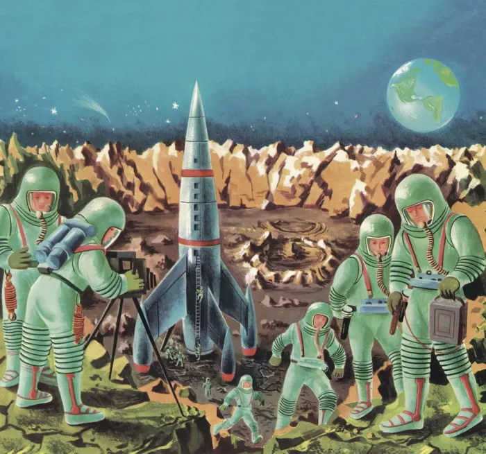 Framed Print : Astronauts and Spaceship Framed Print : Astronauts and Spaceship