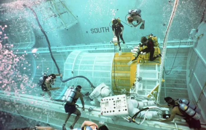 Framed Print : Astronauts Training Underwater for Upcoming Space Mission Framed Print : Astronauts Training Underwater for Upcoming Space Mission