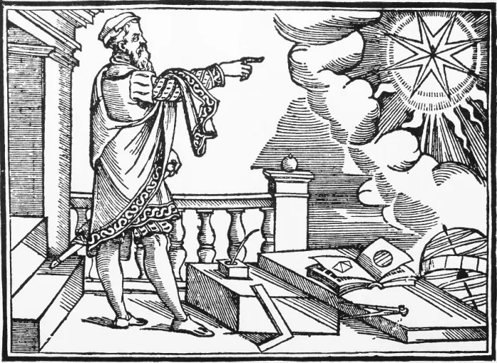 Framed Print : Astronomer Pointing To Celestial Phenom Framed Print : Astronomer Pointing To Celestial Phenom