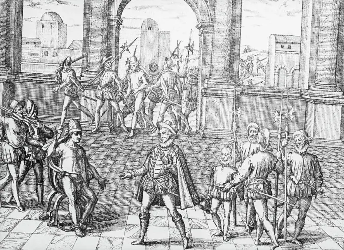 Framed Print : Atahualpa, Debry Being Strangled