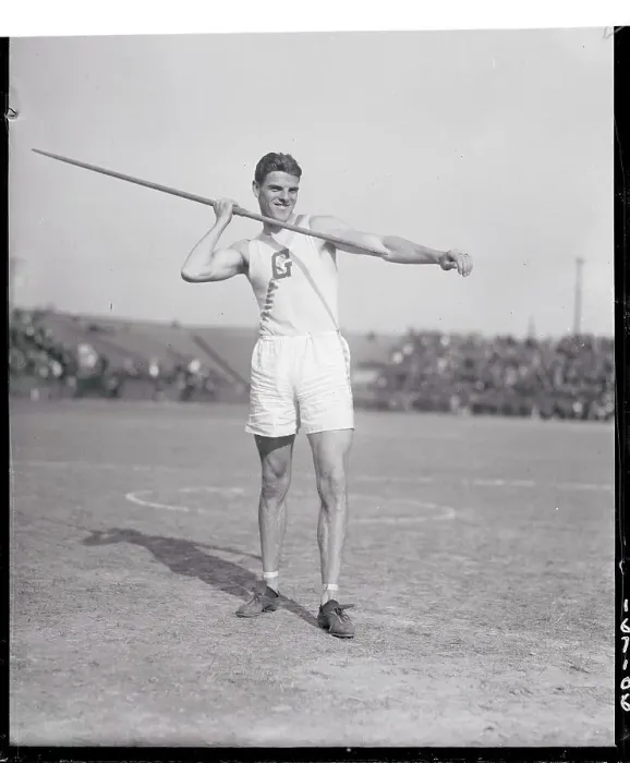 Framed Print : Athlete Holding a Javelin Framed Print : Athlete Holding a Javelin