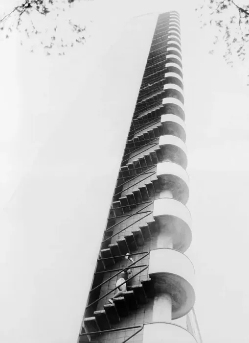 Framed Print : Athlete Running Up Olympic Tower Stairs Framed Print : Athlete Running Up Olympic Tower Stairs