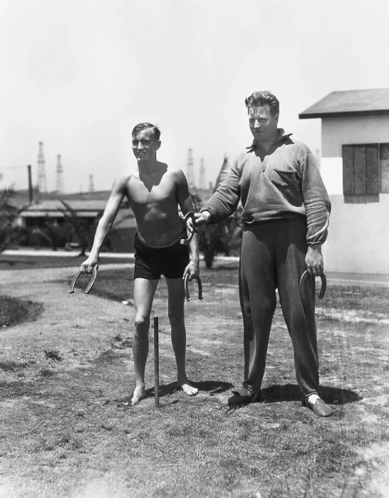 Framed Print : Athletes Play Horseshoes - 1932 Olympics Framed Print : Athletes Play Horseshoes - 1932 Olympics