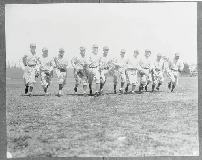 Framed Print : Athletic Teammates Exercising on the Field Framed Print : Athletic Teammates Exercising on the Field