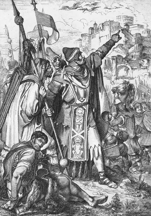 Framed Print : Atilla the Hun Conquering Town Framed Print : Atilla the Hun Conquering Town