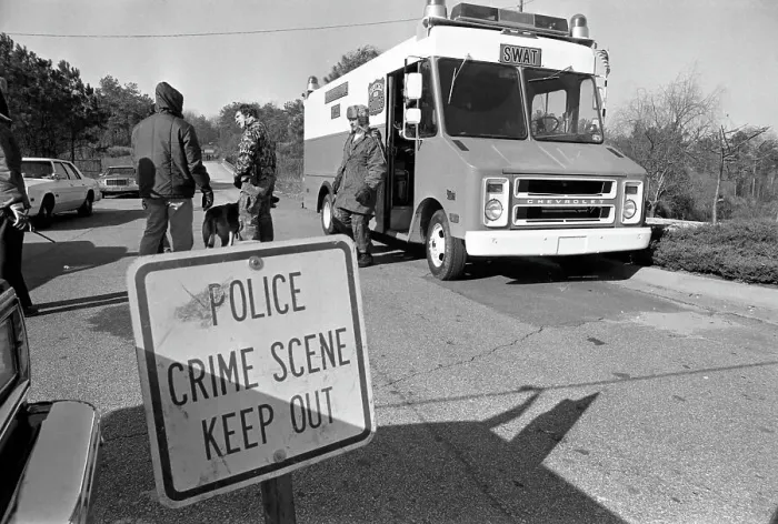 Framed Print : Over Two Hundred Atlanta Police Search Area Where Child Skeletons Were Found Framed Print : Over Two Hundred Atlanta Police Search Area Where Child Skeletons Were Found