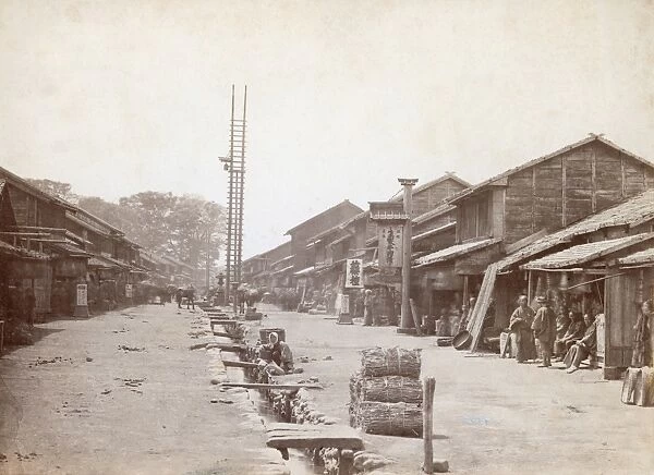 Atsugi. The main street of Atsugi, in Kanagawa Prefecture, circa 1865