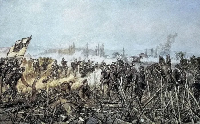 Framed Print : Attack on the railway station of Nuits, France, Situation from the time of the Franco-Prussian War, 1870-1871, Historical, digitally restored reproduction from a 19th century original Framed Print : Attack on the railway station of Nuits, France, Situation from the time of the Franco-Prussian War, 1870-1871, Historical, digitally restored reproduction from a 19th century original