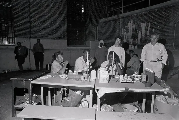 Framed Print : Attica Inmates Sitting at Medical Station Framed Print : Attica Inmates Sitting at Medical Station