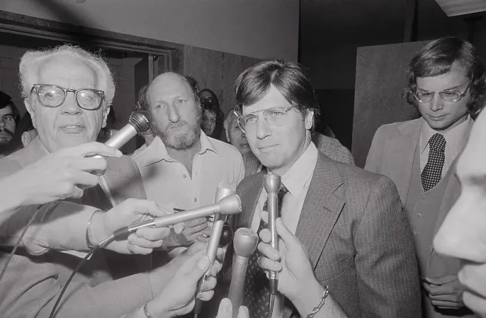 Framed Print : Attorney Douglas Schmidt Speaking to Press Framed Print : Attorney Douglas Schmidt Speaking to Press