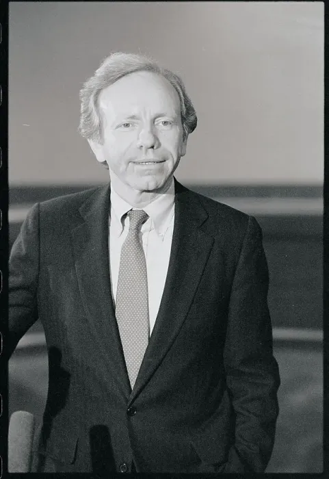 Framed Print : Attorney General Joseph I. Lieberman at Microphones
