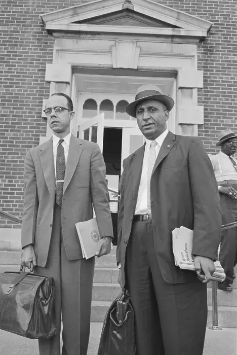 Framed Print : Attorneys Arriving at Federal Court for Desegregation Case Framed Print : Attorneys Arriving at Federal Court for Desegregation Case