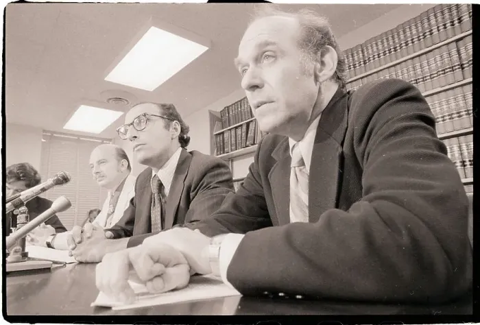 Framed Print : Attorneys Meeting with the Press Framed Print : Attorneys Meeting with the Press